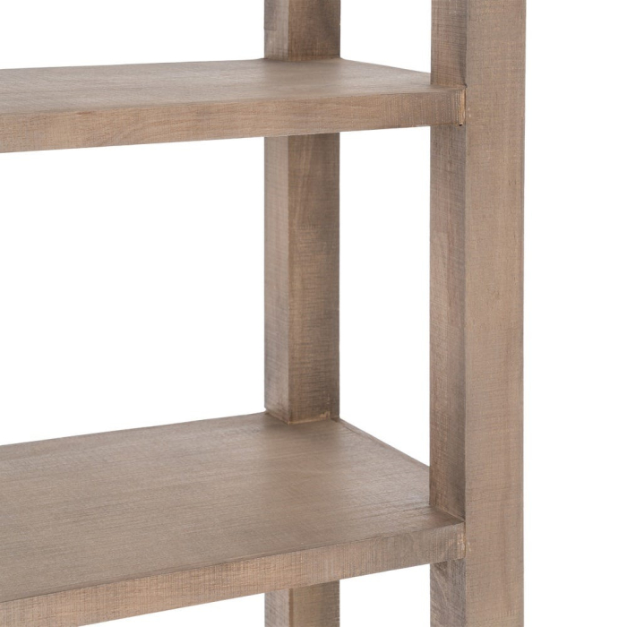 Bibliotecă din lemn de pin cu aspect natural cu patru polite deschise si sertar inferior [7]