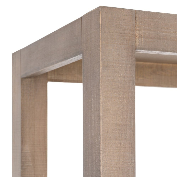 Bibliotecă din lemn de pin cu aspect natural cu patru polite deschise si sertar inferior [9]