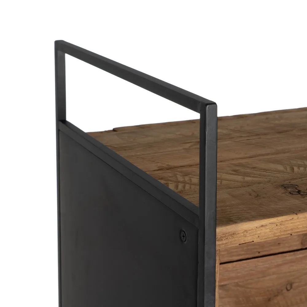 Biblioteca industriala lemn reciclat | Rafturi moderne [3]