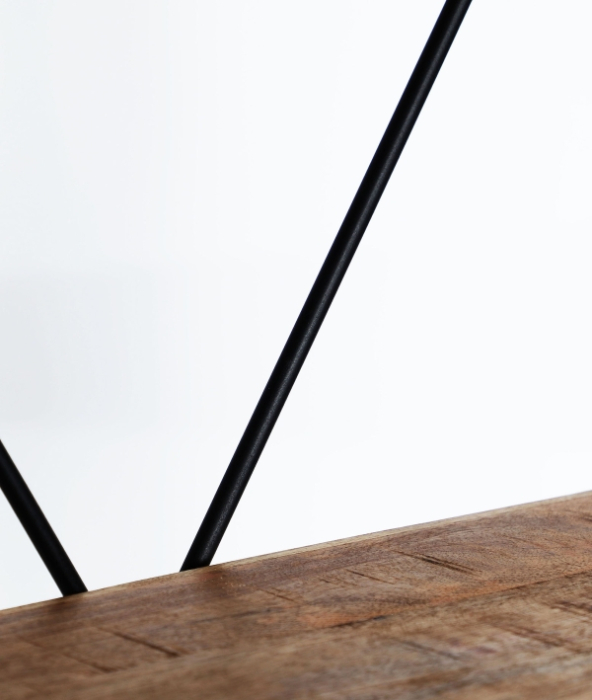 Bibliotecă industrială din lemn de mango și fier negru GUADALEST [2]