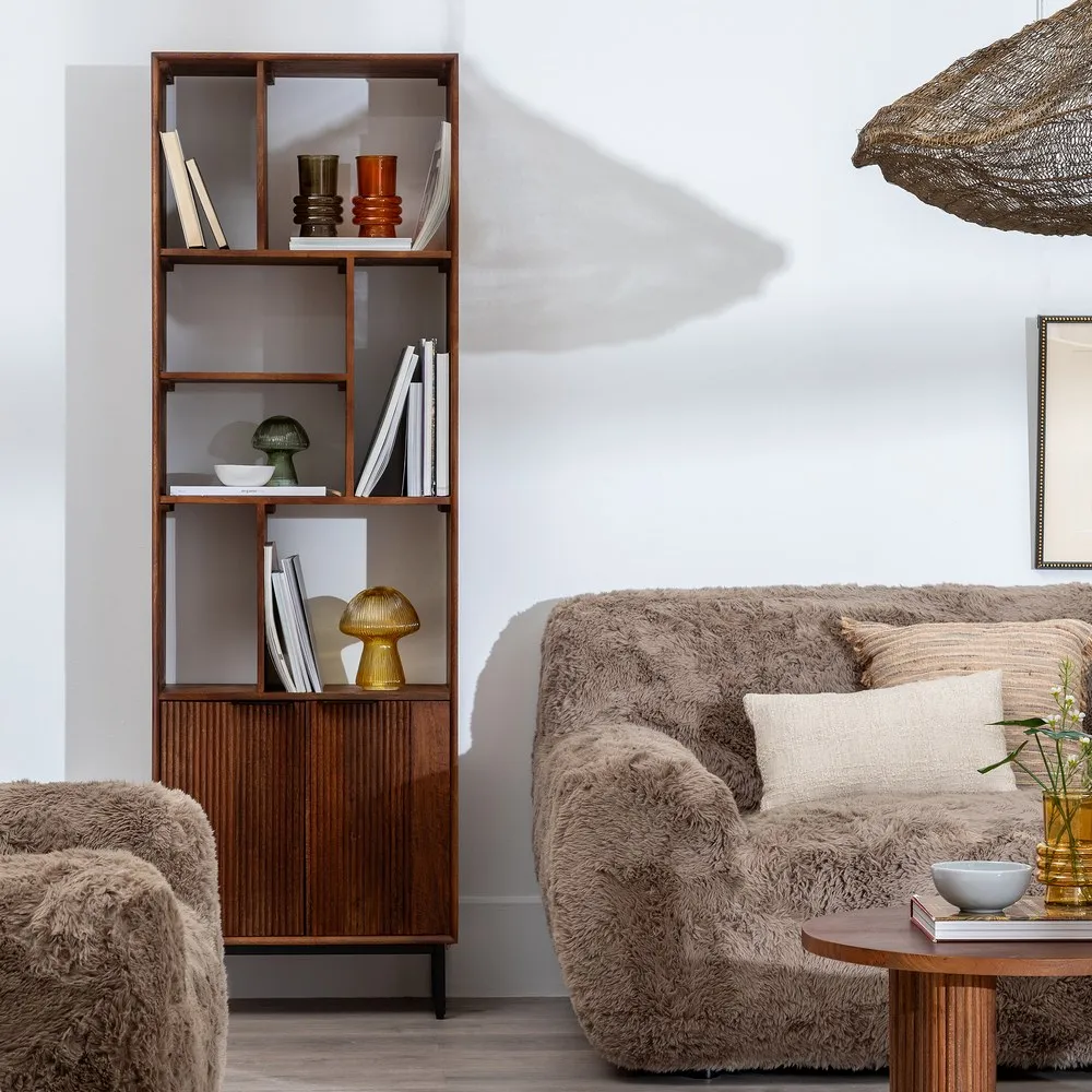 Biblioteca ingusta din lemn mango | Biblioteci minimaliste [2]