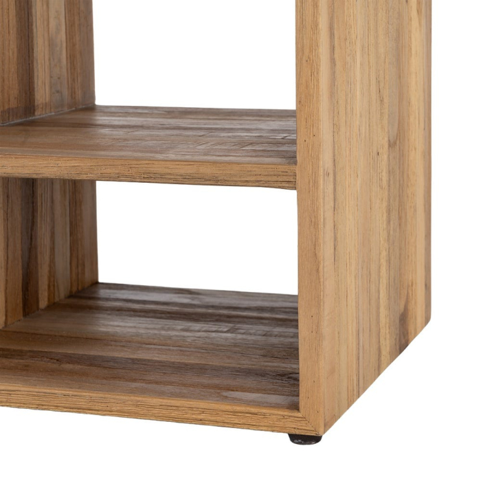 Bibliotecă joasă din lemn reciclat de tec maro cu 3 sertare si 9 compartimente 96x30x98 cm [10]