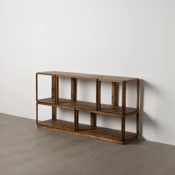 Biblioteca lemn mango maro|Mobilier depozitare rustic [1]