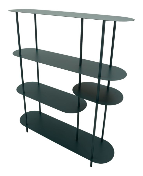 Biblioteca metalica verde petrol 118x31x139 cm [4]