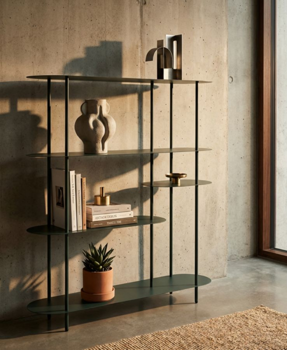 Biblioteca metalica verde petrol 118x31x139 cm [8]