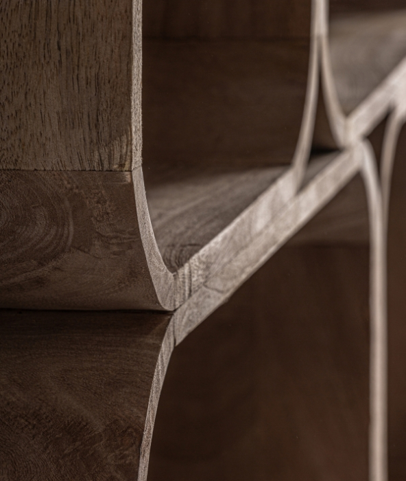 Bibliotecă FLOW din lemn de mango maro [5]