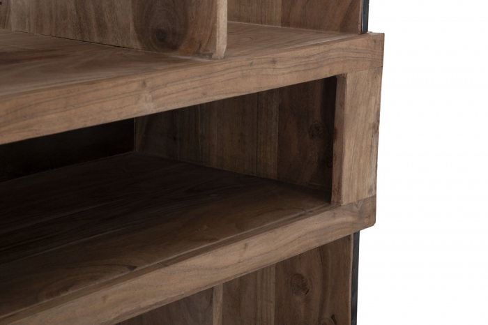 Biblioteca lemn masiv acacia usa mozaic rafturi deschise Mumbai 88x177 - CreativDeco.ro [7]
