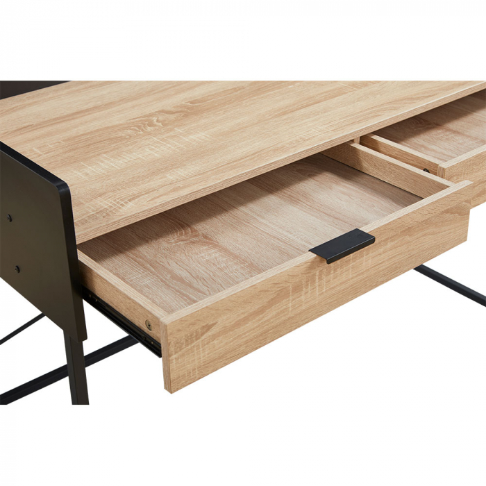 birou 2 sertare natur negru Homi [4]