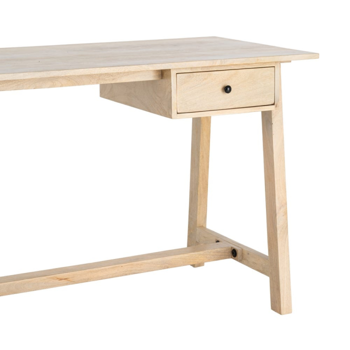 Birou din lemn de mango natural cu sertar și design simplu [2]