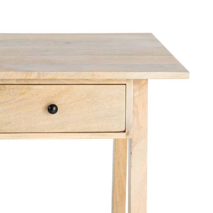 Birou din lemn de mango natural cu sertar și design simplu [4]