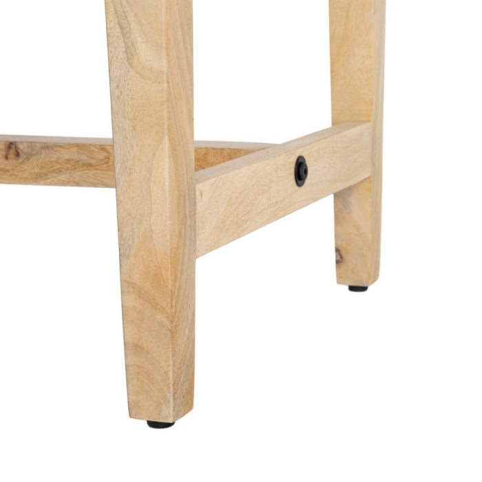 Birou din lemn de mango cu sertare și polițe integrate, design contemporan [8]