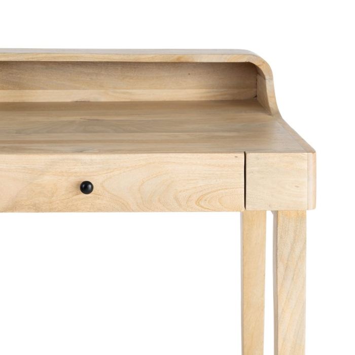 Birou din lemn de mango cu sertare și polițe integrate, design contemporan [5]