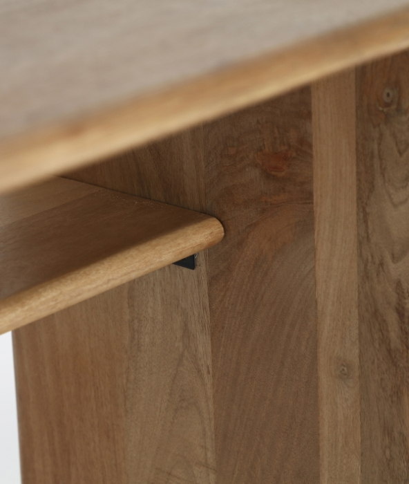 Birou din lemn de mango maro deschis – birou nordic din lemn natural pentru home office [6]