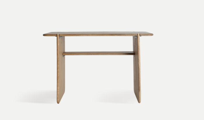 Birou din lemn de mango maro deschis – birou nordic din lemn natural pentru home office [3]