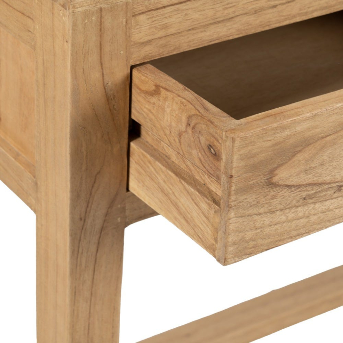 Birou din lemn de mindi cu 3 sertare fronturi teșite și cadru suplu cu traversă joasă [5]