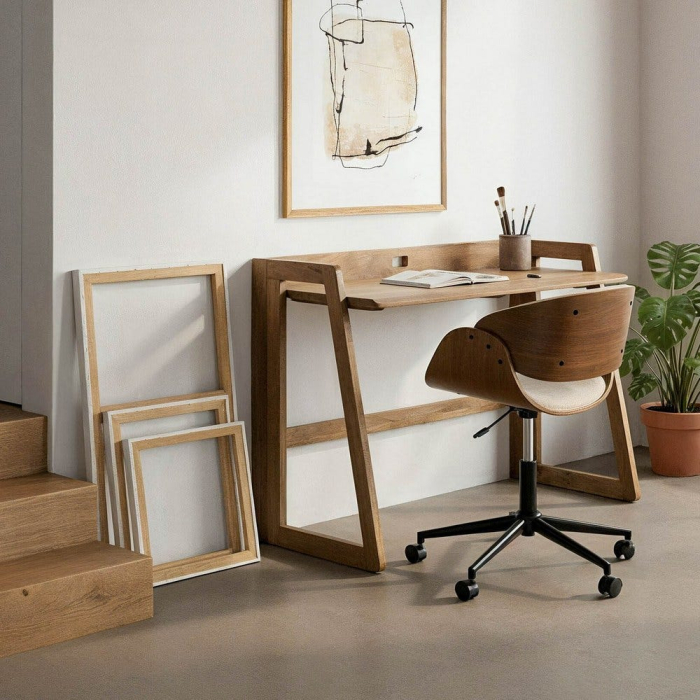 Birou lemn masiv de mango scandinav contemporan [1]