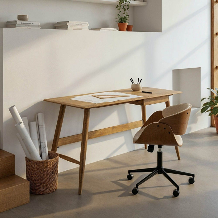 Birou lemn masiv de mango scandinav minimalist [1]