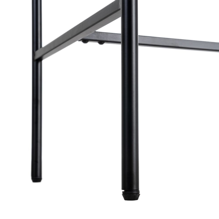 Birou din lemn natur cu picioare metalice negre și spațiu de depozitare – imagine principală [9]