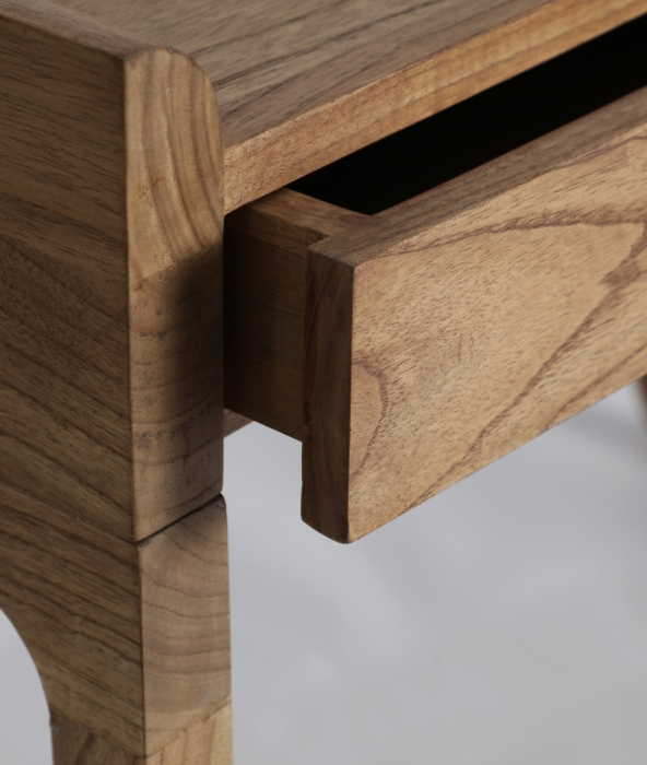 Birou din lemn natural cu sertare și design nordic Lecce [6]