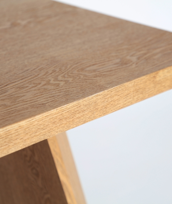 Birou din MDF maro deschis cu structura din placaj si design nordic Lauzerte [6]