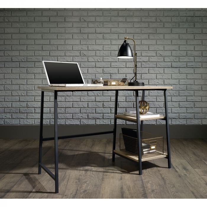 Birou Folder lemn natur cu structură metalică neagră – stil modern compact [2]