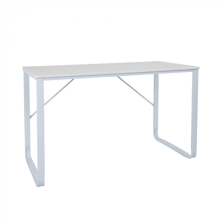 Birou MDF alb Formula Desk cu cadru metalic alb [1]