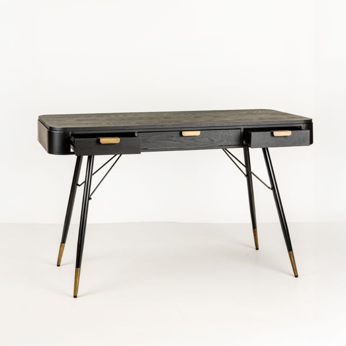 Birou Colombo negru cu accente aurii și sertare spațioase [4]