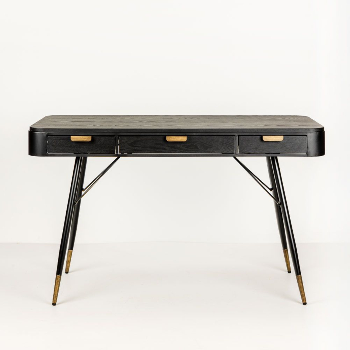 Birou Colombo negru cu accente aurii și sertare spațioase [2]