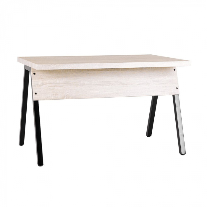 Birou Alpha stejar deschis cu structură metalică neagră [2]