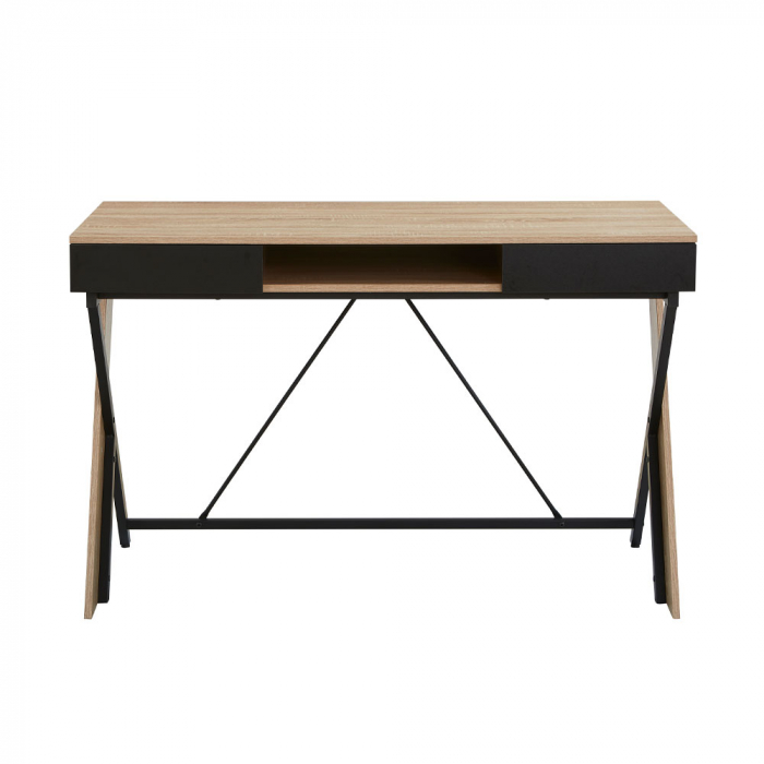 Birou stejar metal Double X cu sertar și blat generos [2]