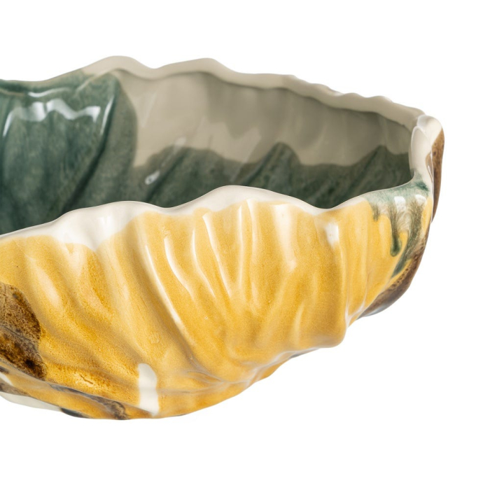 Bol decorativ ceramic bicolor galben-verde [2]