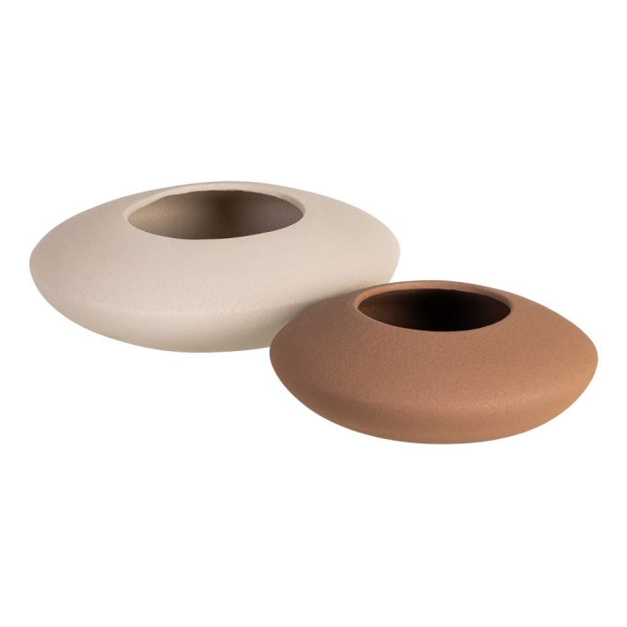 Bol decorativ din ceramică albă cu formă rotunjită joasă [2]