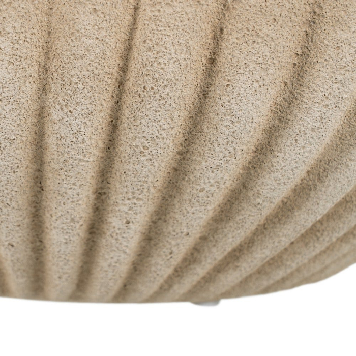 Bol decorativ ceramică bej aspect piatră oval striat [6]