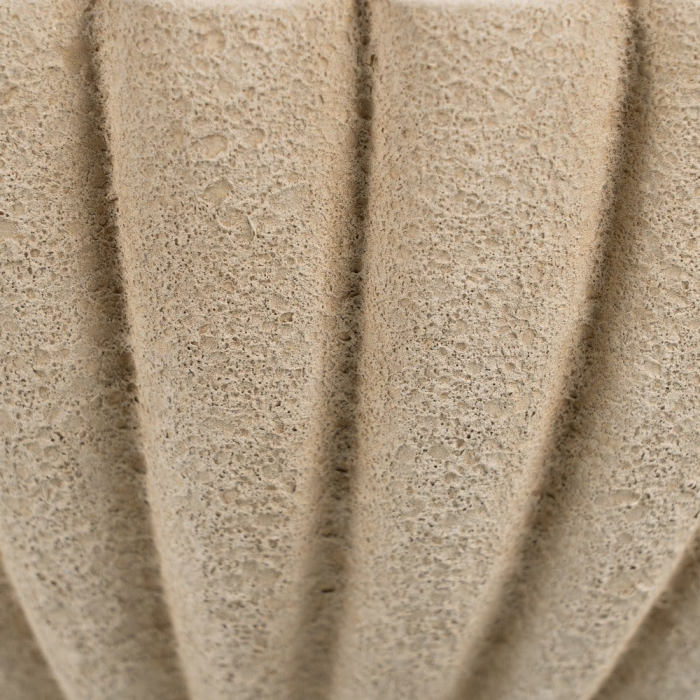 Bol decorativ ceramică bej aspect piatră rotund striat [5]