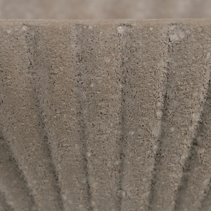 Bol decorativ ceramică gri aspect piatră oval striat [6]