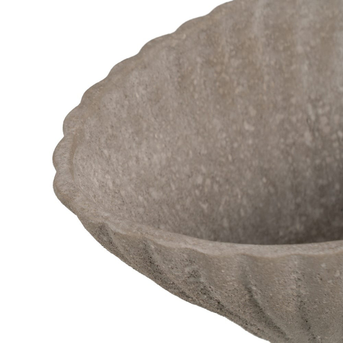 Bol decorativ ceramică gri aspect piatră oval striat [3]