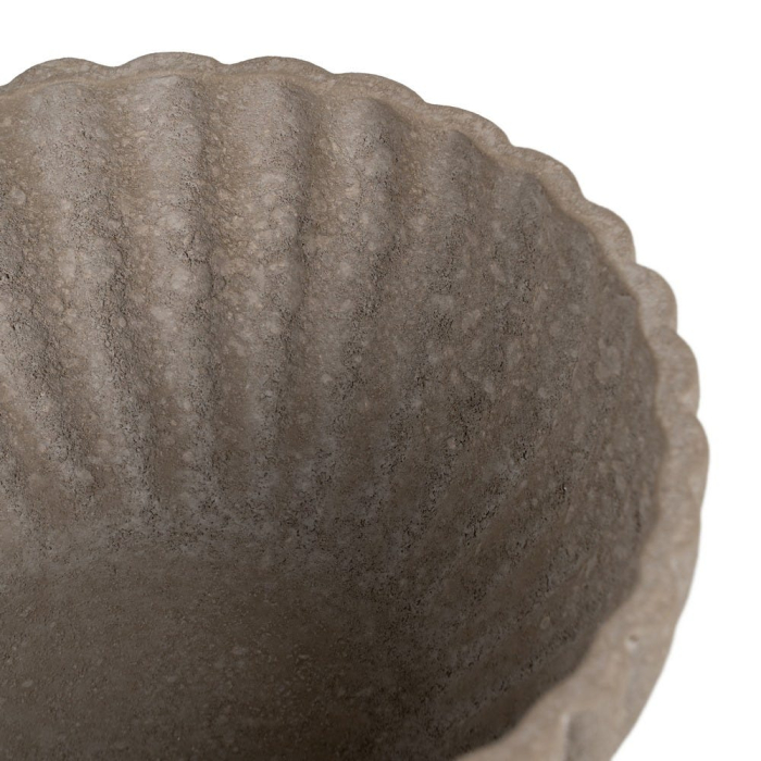 Bol decorativ ceramică gri aspect piatră rotund striat [4]