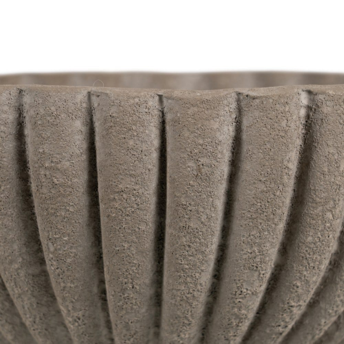 Bol decorativ ceramică gri aspect piatră rotund striat [5]