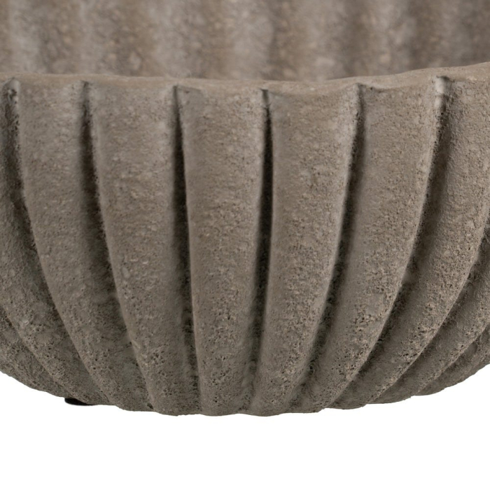 Bol decorativ ceramică gri aspect piatră rotund striat [6]