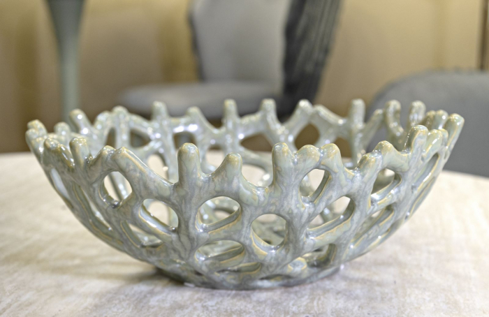 Bol decorativ ceramic verde Coral [2]