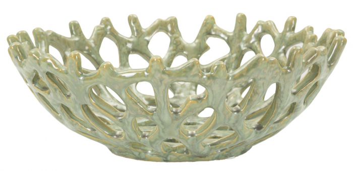 Bol decorativ ceramic verde Coral [1]