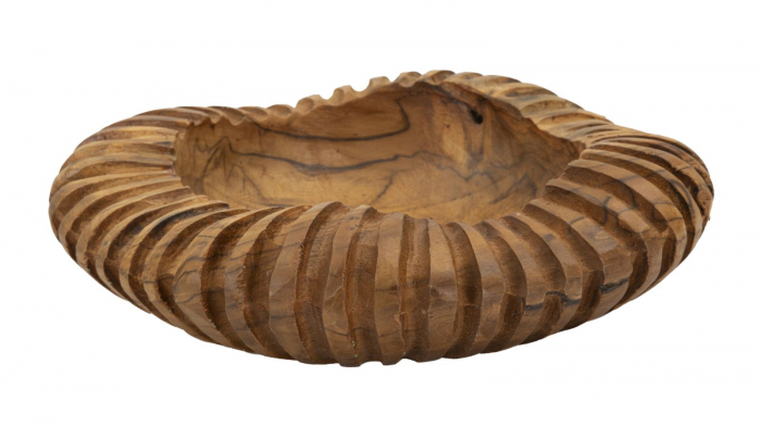 Bol decorativ din lemn de tec reciclat – piesă unică Geris Ø29 × 7 cm [1]