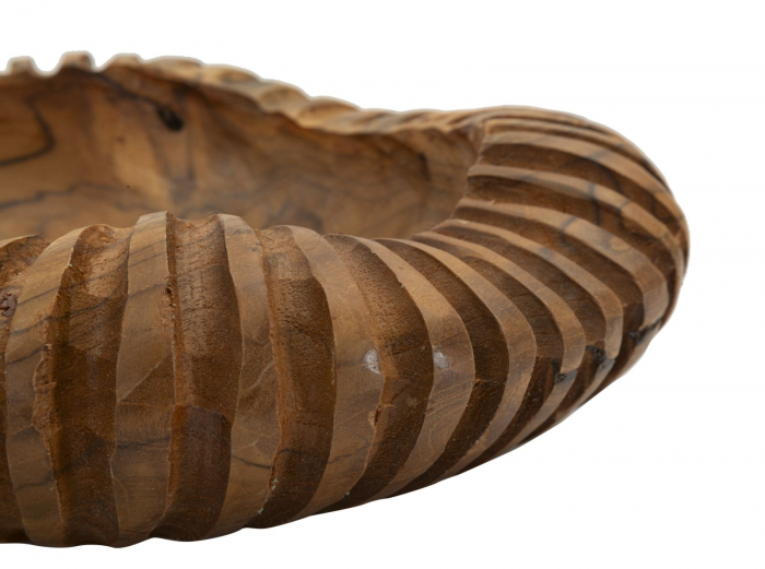 Bol decorativ din lemn de tec reciclat – piesă unică Geris Ø29 × 7 cm [3]