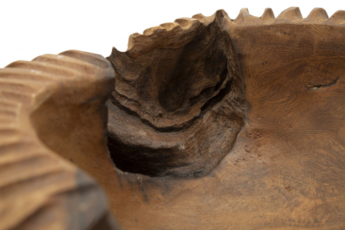 Bol decorativ lemn tec sculptat [3]