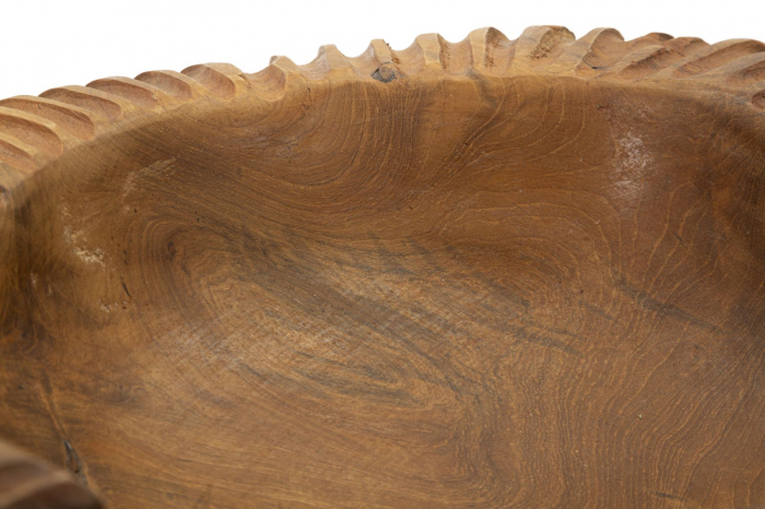 Bol decorativ lemn tec sculptat [5]