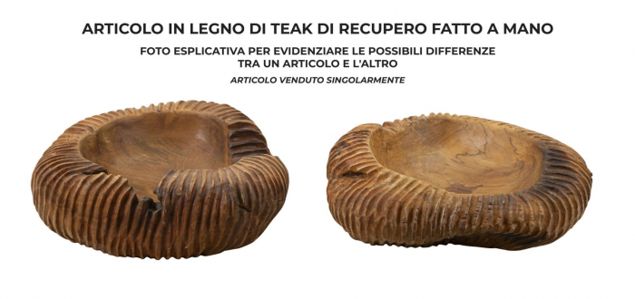 Bol decorativ lemn tec sculptat [7]