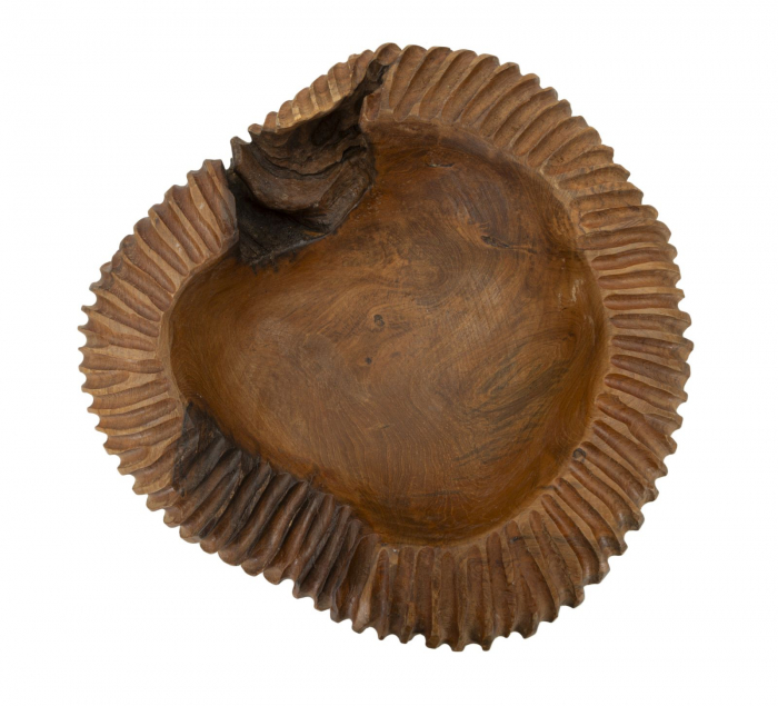 Bol decorativ lemn tec sculptat [2]