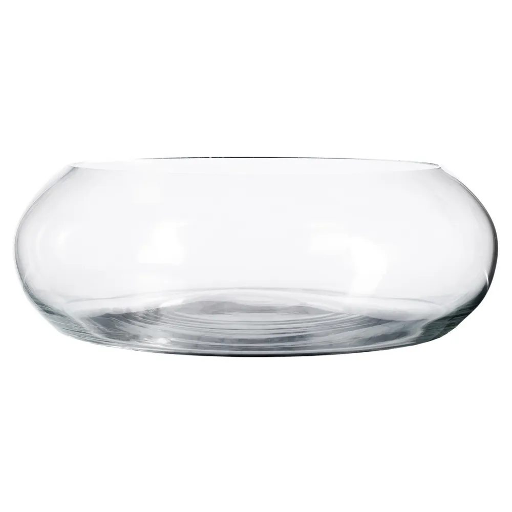 Bol decorativ din sticlă transparentă cu formă rotundă joasă [3]