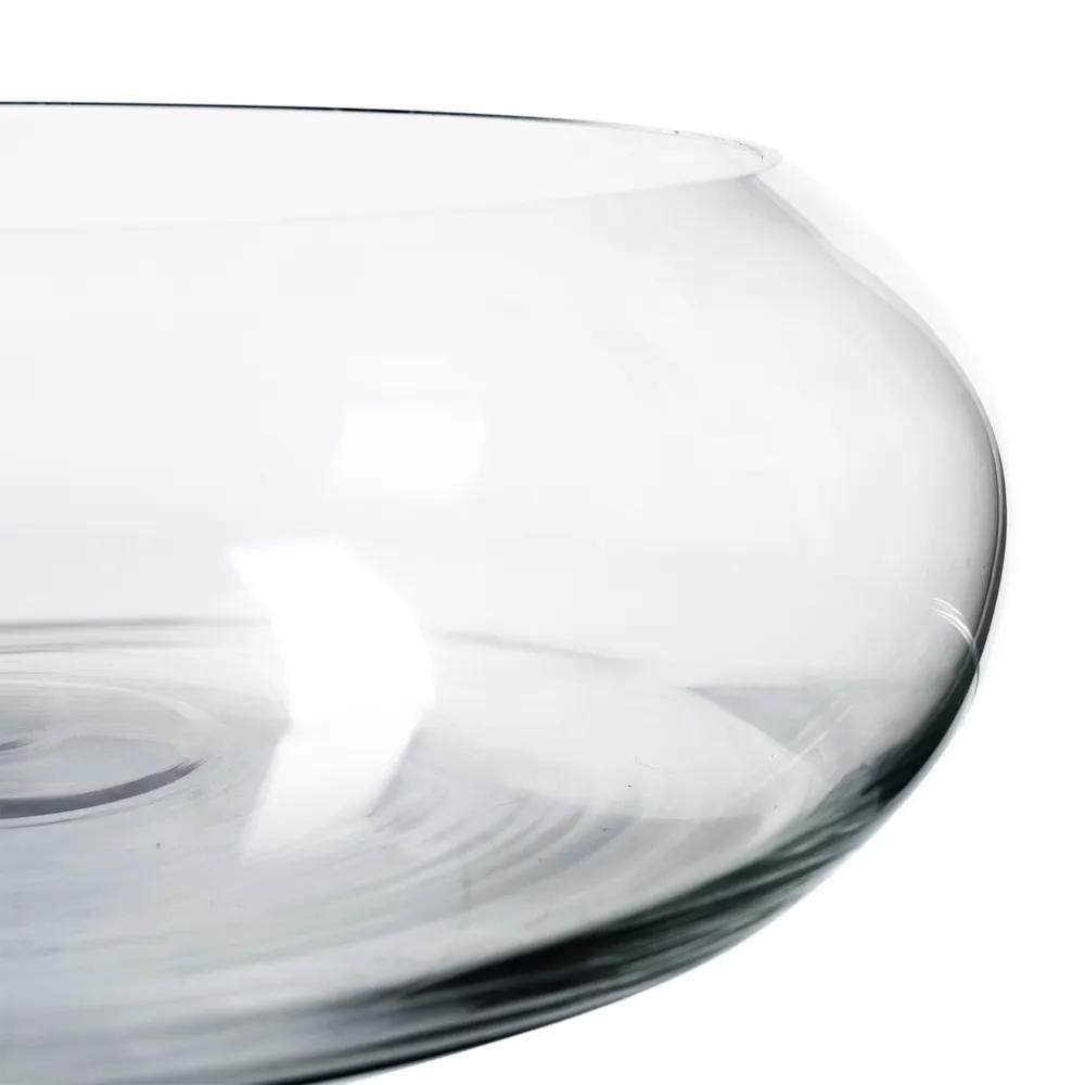 Bol decorativ din sticlă transparentă cu formă rotundă joasă [4]
