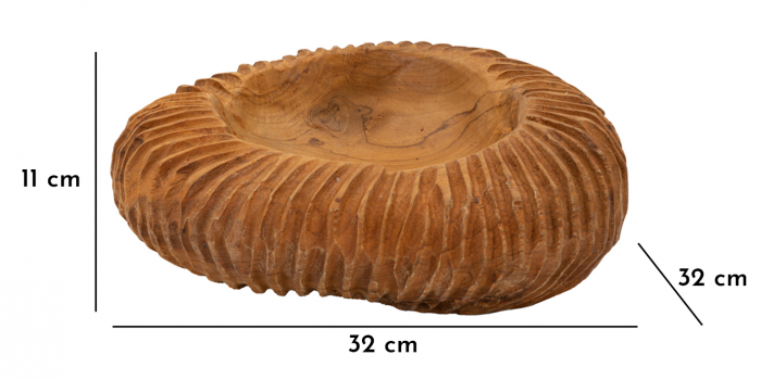 Bol decorativ lemn tec rotund [10]